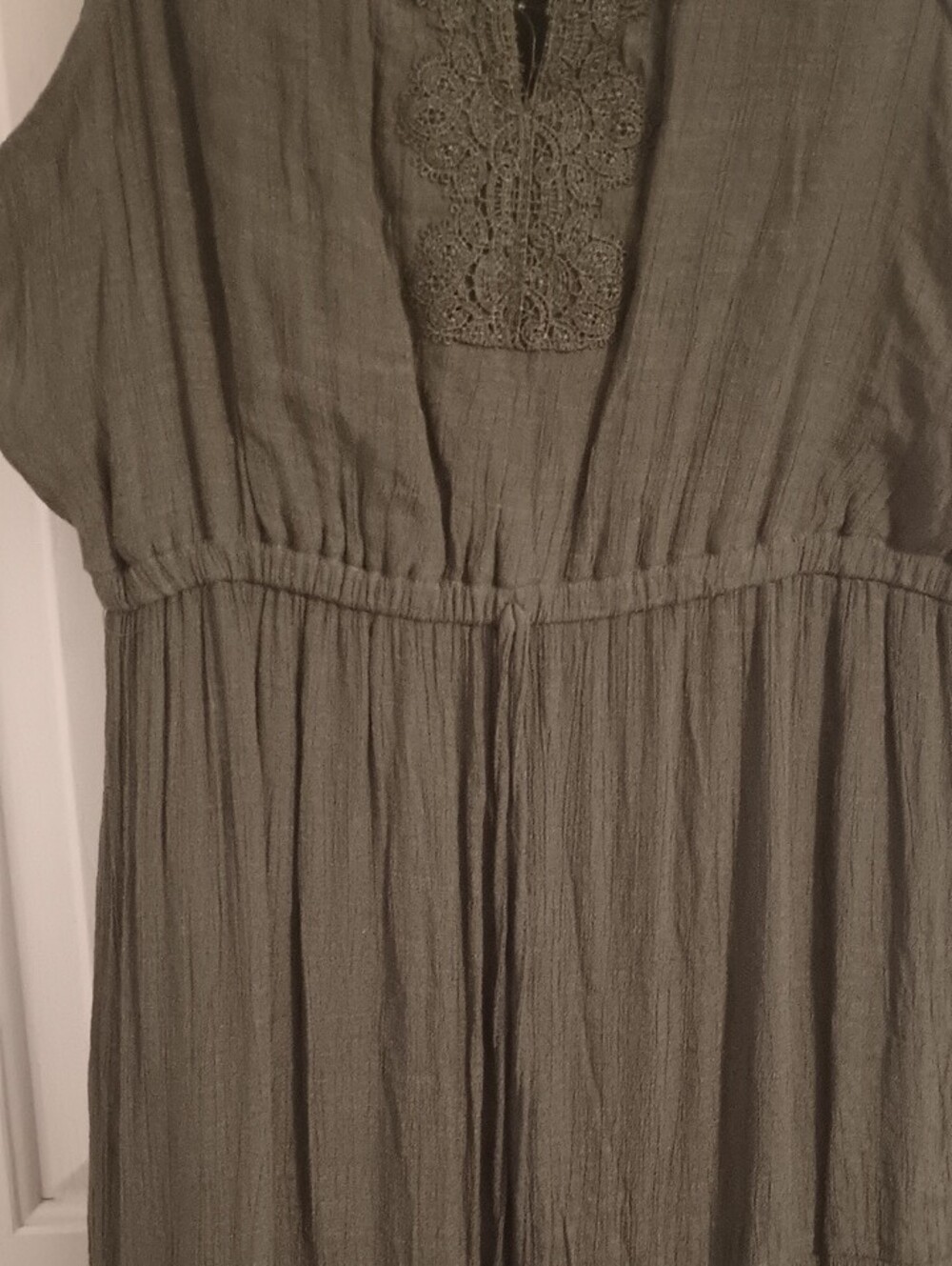 Indigo Rose Sleeveless Olive Maxi Dress with Lace Trim - Picture 9 of 10